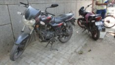 Common Motorbikes used in India. Location: Dilli Hut, New Delhi.