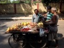 A fruit cart outside Dilli Hut. Location: Dilli Hut, New Delhi.
